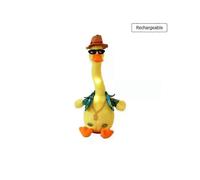 (02Rechargeable175)Dancing Duck Plush Toy Electronic Shake Dance With The Plush Cute Early Childhood Education Toy Home Decor Learn To Speak Shine