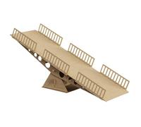 02style Rampe d'obstacle en bois pour rails de voiture télécommandés | Rampes de défi réalistes, puzzle d'escalade, pont en bois miniature, bascule, intérieur et extérieur