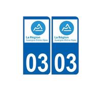 03 Allier autocollant plaque immatriculation auto département sticker Auvergne-Rhône-Alpes logo 3 - Angles : arrondis