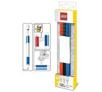 03 stylos gel LEGO, rouge/noir/bleu, édition limitée, stylo gel, M 0,7 mm