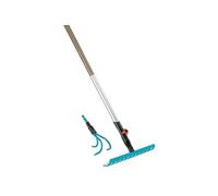 Gardena combisystem Gamme complète: rechen et cultivateur avec poignée en bois dans l'ensemble, poignée en bois en bois certifié FSC® 100pour cent , système de plug-in sans fragile (3004-20)