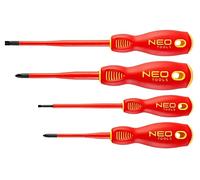 04-144 Set : tournevis isolé, Slim Phillips, plat 1kVAC 4pcs NEO TOOLS