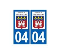 04 Castellane logo ville autocollant plaque stickers - Angles : droits