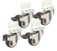 05-C1L-031Z25 Roulettes 4 pièces meubles for lit roue universelle 2 pouces Table plate-forme rotative chaise mobile petite roulette for matériel de maison(4 brake wheels,1.0 Inch)