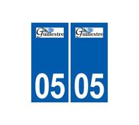 05 Guillestre logo ville autocollant plaque stickers - Angles : droits