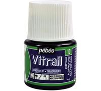Pébéo Peinture Vitrail 050010 Transparent Bleu profond flacon 45 ml