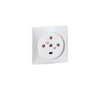 055427 - Socle de prise de courant murale Legrand à vis 3P+N+T 20A - Encastrable à terre plate - 80x80mm