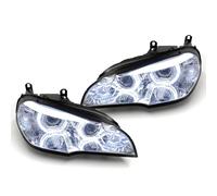05622 - europetuning - PHARES CHROME ANNEAUX LED 3D AU XENON AVEC FEUX DE VIRAGE COMPATIBLE BMW X5 E70 2007-2010 PH1