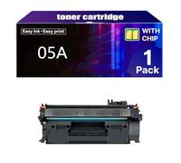 05A Cartouche de Toner avec Puce Haute Capacité de Remplacement pour HP 05A CE505A Cartouches Compatible pour HP Laserjet P2035 P2035N P2055 P2055DN P2055X Imprimantes ,Black-1 Pack