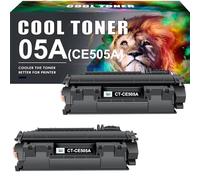 Cool Toner Lot de 2 Cartouches de Toner de Rechange pour HP 05A CE505A 05X CE505X Laserjet P2030 P2035 P2035N P2050 P2055 P2055D P2055DN P2055X Noir