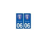 06 Breil-sur-Roya blason ville autocollant plaque stickers - Angles : droits