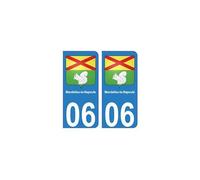 06 Mandelieu-la-Napoule autocollant plaque - Angles : arrondis