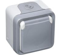 069731 Prise Étanche 2P+T Avec Éclips De Protection, Plexo Complet Saillie, 16A, Gris