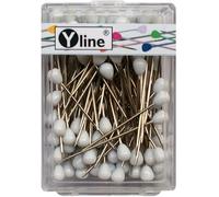 0717-WE Lot de 100 épingles à tapisser avec tête en plastique Blanc env. 60 mm