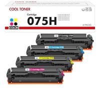 075H 075 Cartouche de Toner Noir: 4-Pack Compatible Remplacement pour Canon 075 075H ImageCLASS MF662Cdw MF663Cdw MF665Cdw LBP646Cdw LBP647Cdw (Noir Cyan Jaune Magenta, 4-Pack)