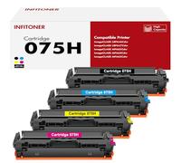 075H 075 Cartouche de Toner Remplacement pour Canon 075H 075 Cartouche de Toner pour ImageCLASS LBP646Cdw LBP647Cdw MF662Cdw MF663Cdw MF665Cdw Drucker Imprimante Toner Noir Cyan Jaune Magenta, 4-Pack