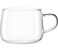 077385 Lot De 4 Tasses À Thé En Verre Borosilicate À Paroi Épaisse - Fabriquées À La Main - Contenance 450 Ml - Passe Au Lave-Vaisselle Et Au Micro-Ondes - 4 Verres À Thé Transparents