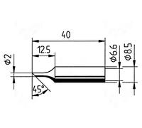 0832FDLF/SB Pointe à souder forme fer à cheval 2 mm pour fer à souder, pour s...