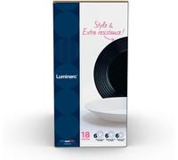 0883314613261 Assiettes,Opale,Blanc/Noir,18 Piezas