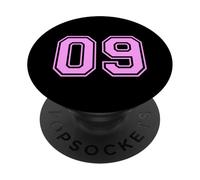 09 Number Nine Sports Varsity College Girl Matching PopSockets PopGrip Adhésif
