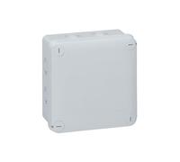092024 Boîte de dérivation carrée Plexo dimensions 105x105x55mm - 7 entrées pour presse-étoupe - gris RAL 7035 - Legrand