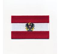 0949 A Écusson thermocollant drapeau de l'Autriche avec aigle 80 x 50 mm