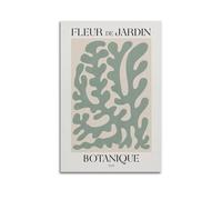 0henri Matisse Découpes Vintage Abstrait Art Mural Imprimé Coloré Fleur De Jardin Papiers Découpés Poster Vert Beige Botanique Art Mural Art Mural pour Décoration de Chambre Poster Peinture Décorative