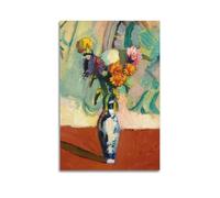 0henri Peinture murale décorative sur toile représentant un bouquet de matisse - Décoration murale pour chambre à coucher - Motif bouquet de fleurs - Impression artistique vintage