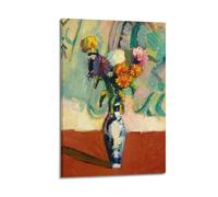 0henri Peinture murale décorative sur toile représentant un bouquet de matisse - Décoration murale pour chambre à coucher - Motif bouquet de fleurs - Impression artistique vintage