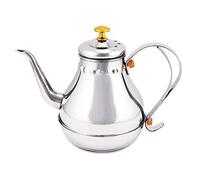 0Miaxudh Théière en acier inoxydable, col de cygne, théière à café en forme de col de cygne, panier filtrant, argent 1,2 l