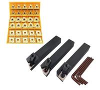 0utils Tour A Metaux,Porte-Outil De Tournage, Porte-Outil De Tournage Externe Pour Tour CNC Indexabl,5/8" 37PCS MTJNR1616H16 + MWLNR1616H08 + MCLNR1616H12 avec Inserts De Carbure, pour Outil de Tou