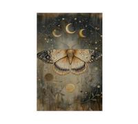 0vintage Poster de papillon de nuit Dark Academia Art gothique Décor antique Illustration rustique Esthétique Nature murale Créature enchantée 1
