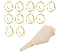 0XBIT 12 Pièces Rond de Serviette de Table Or, Conception à Double Cercle en Spirale, pour Fêtes Banquets Dîners