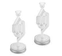 0XBIT 2 Pièces Barboteur Fermentation, Tubes de Fermentation Transparent, Couvercles de Bocaux Mason avec Trous pour Paille, pour Brasser de la Bière, du Vin, Faire Fermenter des Cornichons