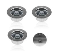 0XBIT 3 Pièces Filtre Evier en Acier Lnoxydable, 77 × 70 mm Filtre Lavabo, Bouchon Lavabo Salle de Bain avec Noyau de Ressort et Joint D'étanchéité, pour Cuisine, Salle de Bain, Baignoire