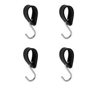 0XBIT 4 Pièces Noir Crochet en S, avec Boucle en Cuir Crochet S, Crochets de Vestiaire, Forte Capacité de Charge, Utilisé pour Suspendre Vêtements Chapeaux Sacs