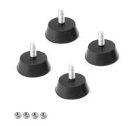 0XBIT 4 Pièces Pied de Meuble Reglable, Pied Reglable Amortisseurs en Caoutchouc, avec Filetage M6, Diamètre 32 mm Pied Caoutchouc, Haute Stabilité, pour Meubles, Équipement