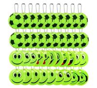 0XBIT 40 Pièces Bande Reflechissante, Porte Clef Lumineux, Haute Visibilité Sécurité Pendentif Réfléchissant, Pendentifs Réfléchissants Smiley pour Cyclisme, Camping, Course Nuit et Marche