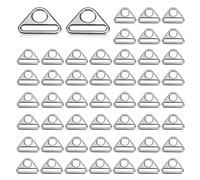 0XBIT 50 Pièces Triangle Anneau Boucle en Alliage de Zinc, Boucle de Réglage D, pour Bricolage et Sangles de Sac à Main (Argent)