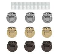 0XBIT 9 Pièces Fermoir de Sac à Main, Fermoirs Verrouillage Sacs, Fermoirs de Sacs Purse Lock, Serrures de Sac en Métal pour Sacs à Main en Cuir DIY, Portefeuilles