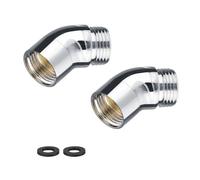 0XBIT Adaptateur Coudé de Douche, 2 Pièces Coude Inclinaison Adaptateur, 135°Adaptateur d'Angle de Douche, avec Anneau En Caoutchouc, Adapté aux Pommes de Douche, Robinets d'évier