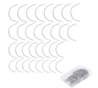 0XBIT Aiguilles Incurvées, 100 Pièces Aiguille Courbe, Aiguille a Coudre avec Boîte Transparente, 4 Tailles, 3,5 Aiguilles Courbes, pour Couture Cuir, L'artisanat