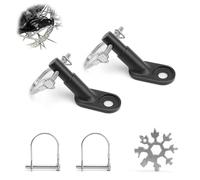 0XBIT Attache Remorque Velo, 2 Jeux Attelage Remorque Velo, Fixation Remorque Velo avec 4 Boucles en Forme de U et 1 Tournevis Multifonction, pour Plupart des Remorques de Vélo