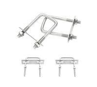 0XBIT Boulon en U M6, 4 Pièces Boulons en U 60 X 80 mm en Acier Inoxydable, M6 Boulon en U avec 8 Écrous et 4 Plaque de Cadre, pour Jardin, Plomberie, Installation Solaire Fixe