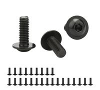 0XBIT Boulon M6, 25 Pièces Vis M6, Noir Vis Inox, Boulons à Tête Hexagonale M6 x 16 mm, Traitement Exquis, Vis Tete Bombee pour Équipement Industriel et Mécanique