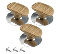0XBIT Bouton de Couvercle Couleur du Bois, 3 Pièces Casserole Couvercle Boutons, Boutons de Couvercle de Pot, Résistance aux Hautes Températures, pour Couvercle de Casserole de Cuisine