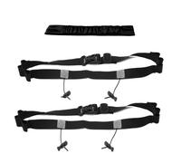 0XBIT Ceinture Porte Dossard, 2 Pièces Noir Ceinture de Numéro Course Élastique Réglable, Réfléchissant Ceinture de Triathlon, avec Bandeau, 6 Emplacements pour Marathon, Cyclisme, Sport