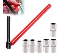 0XBIT Clé pour Robinet Set, 13 mm Clé D'installation de Robinet, 8-14 mm, avec Prise de Rallonge 6 Pièces, Rouge Clé à Écrou pour Robinet, Outil Clé de Robinet pour Montage du Robinet