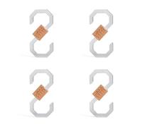 0XBIT Crochet en S, 4 Pièces Crochets Lanterne à Double Tête, Acier Inoxydable, Cuir PU, pour Camping, Randonnée, Pêche