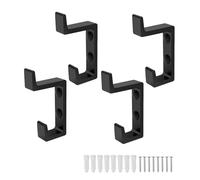 0XBIT Crochet Porte Manteau, 4 Pièces Patère Murale en Aluminium, Porte Serviette Salle de Bain Noir, Patère Adaptée au Vestiaire, Chambre à Coucher, Crochet Mural